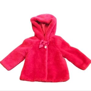 *Mayoral Red Faux Fur Hooded Jacket